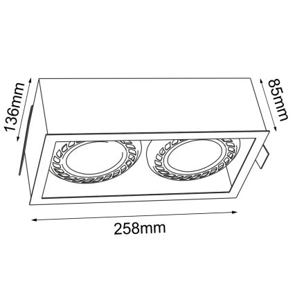 Brosline - Wpuszczana oprawa sufitowa 2xGU10/18W/230V biała