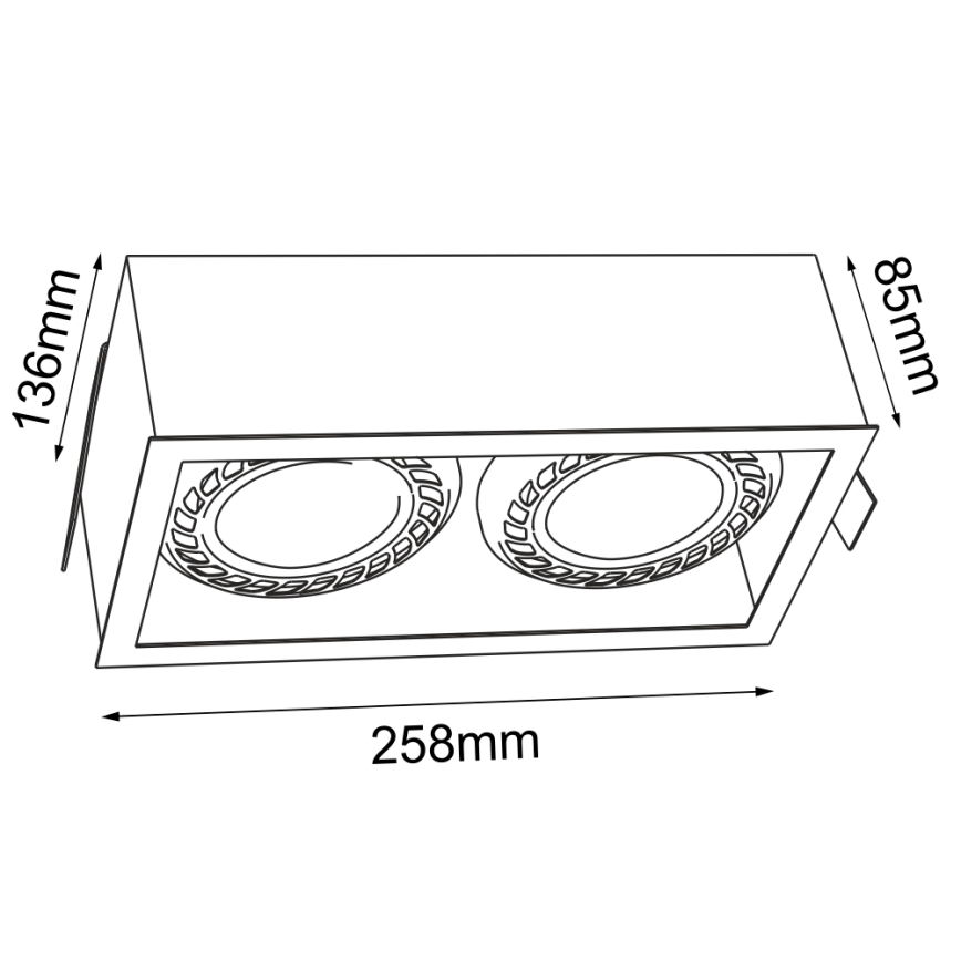 Brosline - Wpuszczana oprawa sufitowa 2xGU10/18W/230V biała
