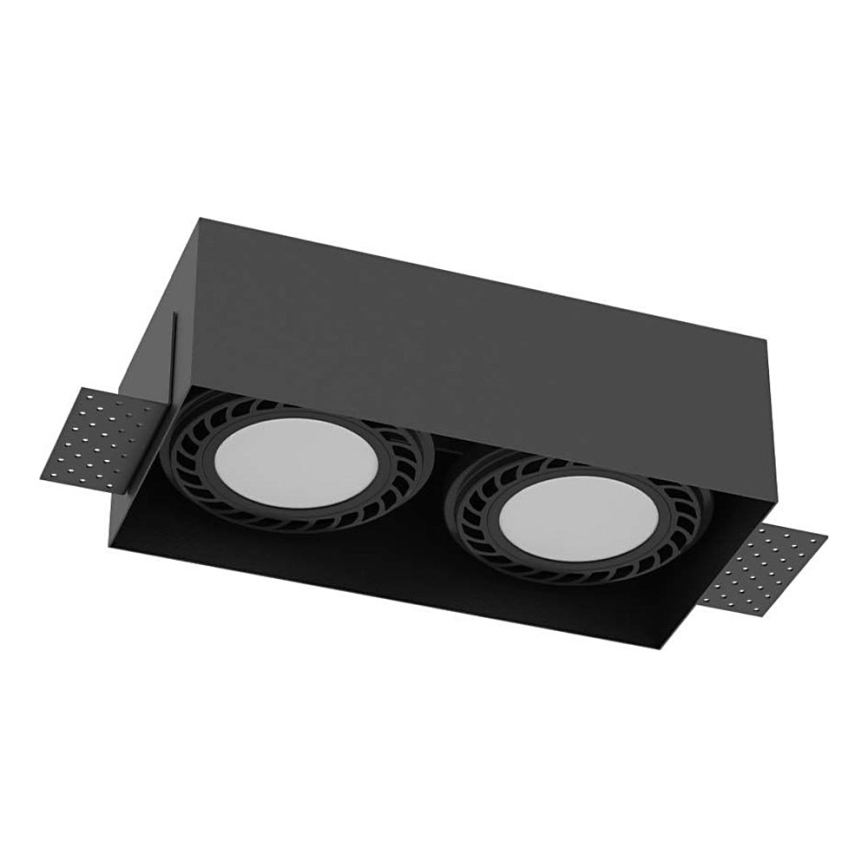 Brosline - Wpuszczana oprawa sufitowa 2xGU10/18W/230V czarna