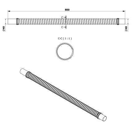 Bruckner - Elastyczna rura łącząca 80 cm biała