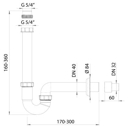 Bruckner - Syfon do umywalki DN40 biały