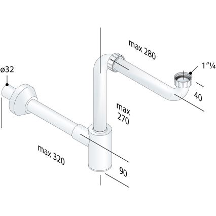 Bruckner - Syfon do umywalki meblowy CRONO DN32 biały