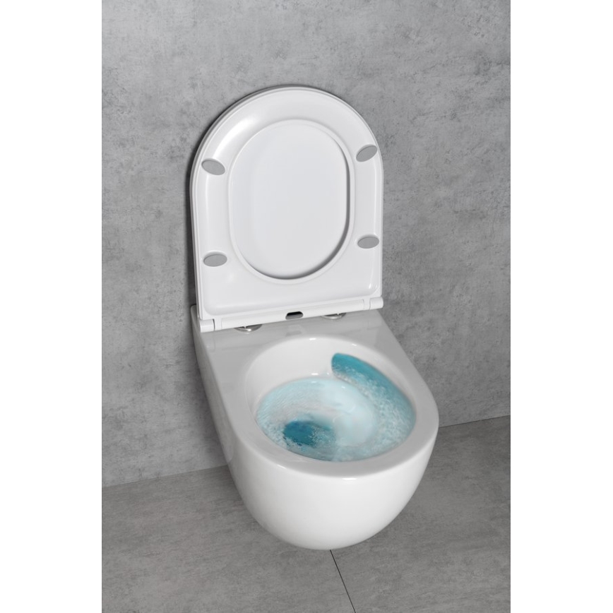 Bruckner - Wisząca miska WC Vortex Rimless FULDA ceramika/biała