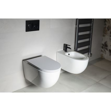 Bruckner - Wisząca miska WC Vortex Rimless FULDA ceramika/biała