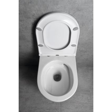 Bruckner - Wisząca miska WC Vortex Rimless FULDA ceramika/biała