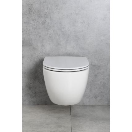 Bruckner - Wisząca miska WC Vortex Rimless FULDA ceramika/biała