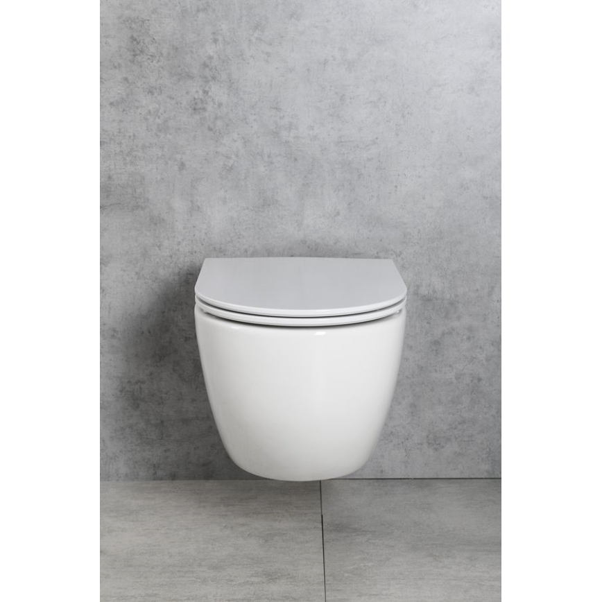 Bruckner - Wisząca miska WC Vortex Rimless FULDA ceramika/biała
