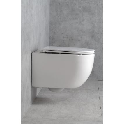 Bruckner - Wisząca miska WC Vortex Rimless FULDA ceramika/biała