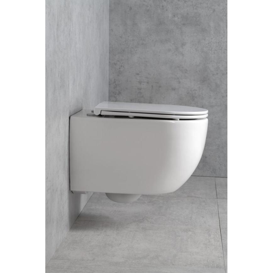 Bruckner - Wisząca miska WC Vortex Rimless FULDA ceramika/biała