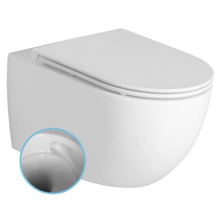 Bruckner - Wisząca miska WC Vortex Rimless FULDA ceramika/biała