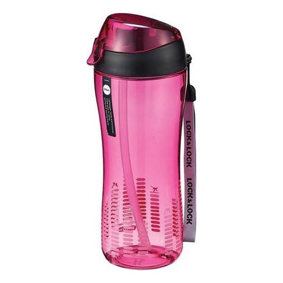 Butelka sportowa z rurką 550 ml różowa