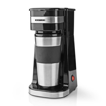 Butler - Ekspres do jednego kubka 0,4 l z kubkiem podróżnym, 750 W/230 V, stal nierdzewna/czarny