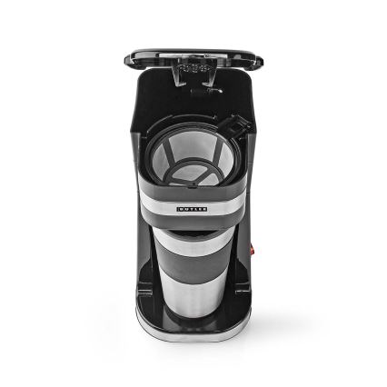 Butler - Ekspres do jednego kubka 0,4 l z kubkiem podróżnym, 750 W/230 V, stal nierdzewna/czarny