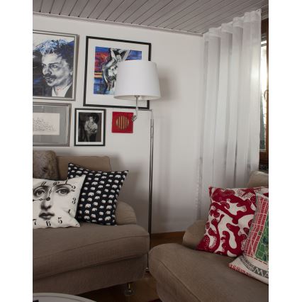 ByRydens - Lampa stojąca LED ORLANDO 1xE27/5W/230V + LED/3W biała/błyszczący chrom śr. 36 cm