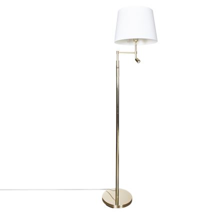 ByRydens - Lampa stojąca LED ORLANDO 1xE27/5W/230V + LED/3W biała/złota śr. 36 cm
