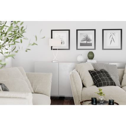 ByRydens - Lampa stołowa OMEGA 1xE27/5W/230V biały/chrom błyszczący