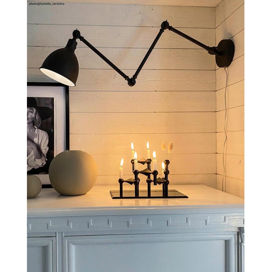 ByRydens - Lampa ścienna BAZAR 1xE27/5W/230V czarna