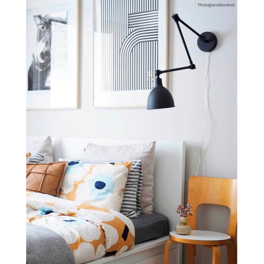ByRydens - Lampa ścienna BAZAR 1xE27/5W/230V czarna