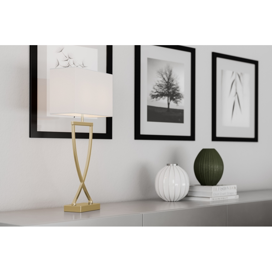 ByRydens - Lampa stołowa OMEGA 1xE27/5W/230V biały/złoty