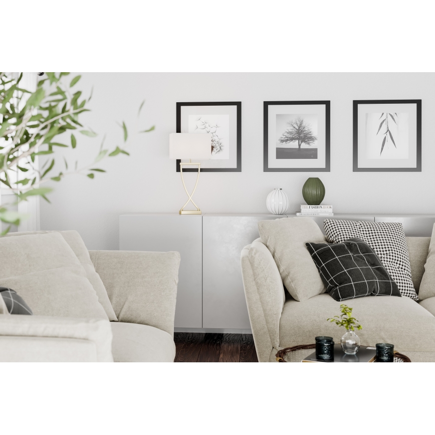 ByRydens - Lampa stołowa OMEGA 1xE27/5W/230V biały/złoty