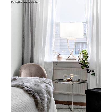 ByRydens - Lampa stołowa OMEGA 1xE27/5W/230V biała/mosiądz