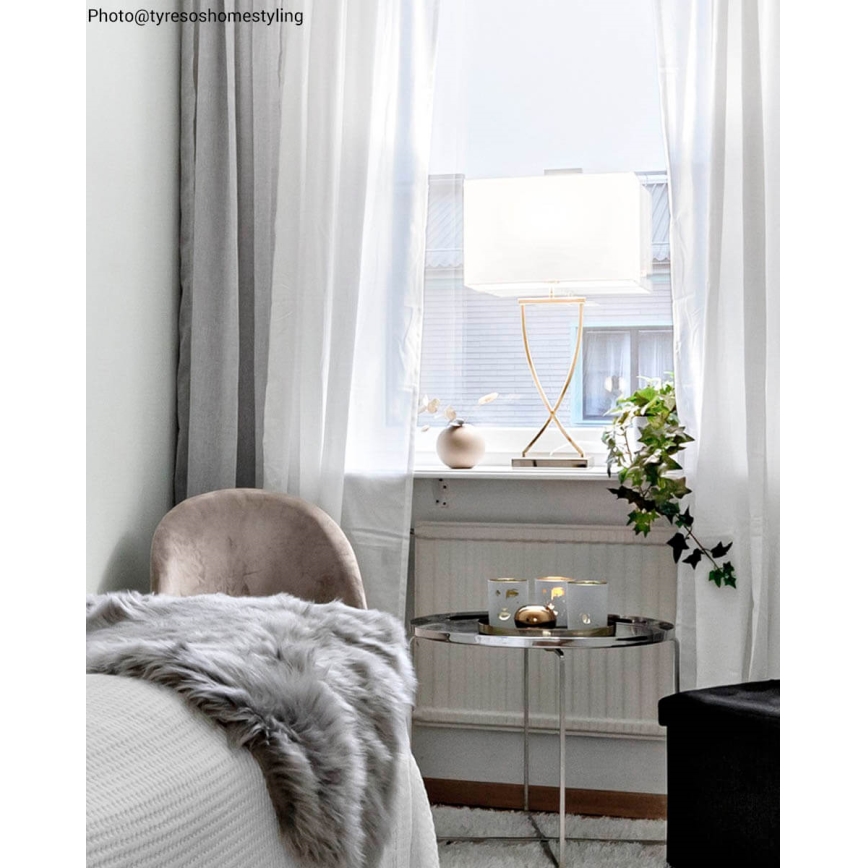 ByRydens - Lampa stołowa OMEGA 1xE27/5W/230V biała/mosiądz