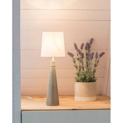 ByRydens - Lampa stołowa LOFTY 1xE27/5W/230V biała/srebrna