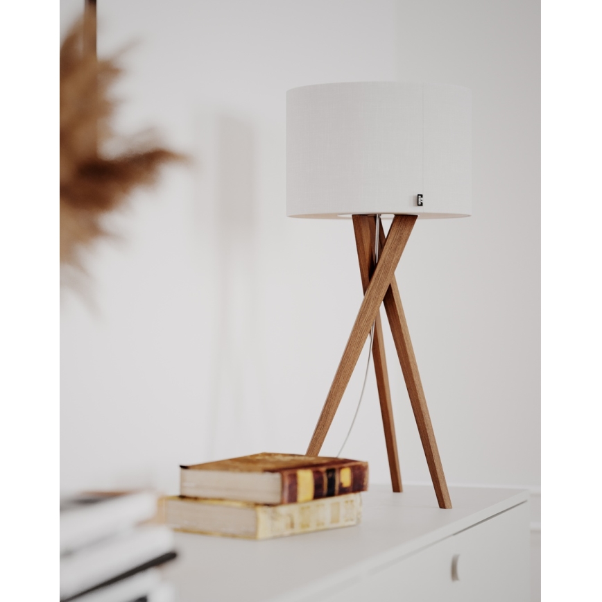 ByRydens - Lampa stołowa VEGA 1xE27/8W/230V biała/dąb