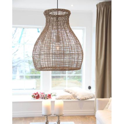 ByRydens - Żyrandol na lince SEAGRASS 1xE27/8W/230V beżowy śr. 49 cm