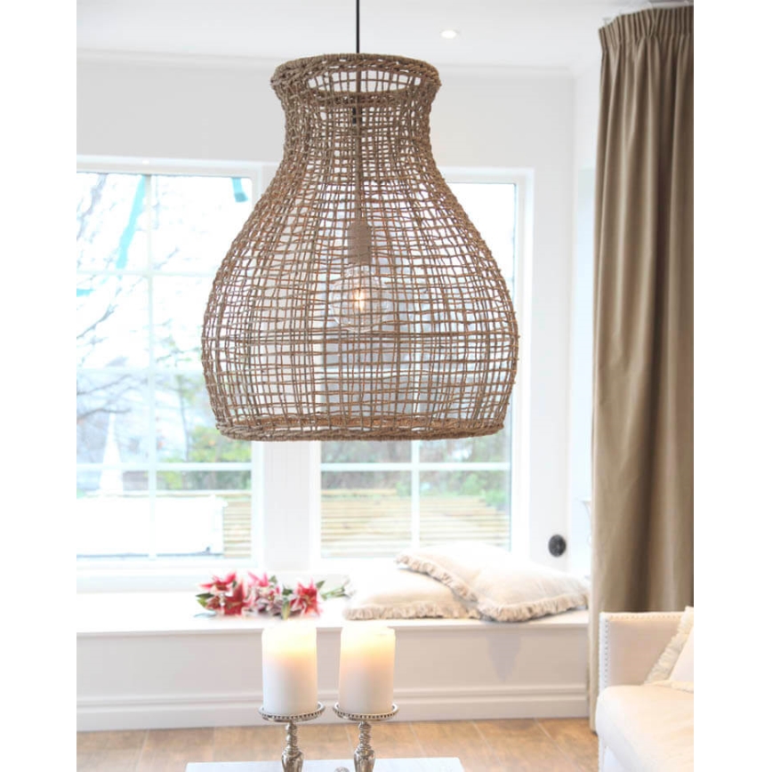 ByRydens - Żyrandol na lince SEAGRASS 1xE27/8W/230V beżowy śr. 49 cm