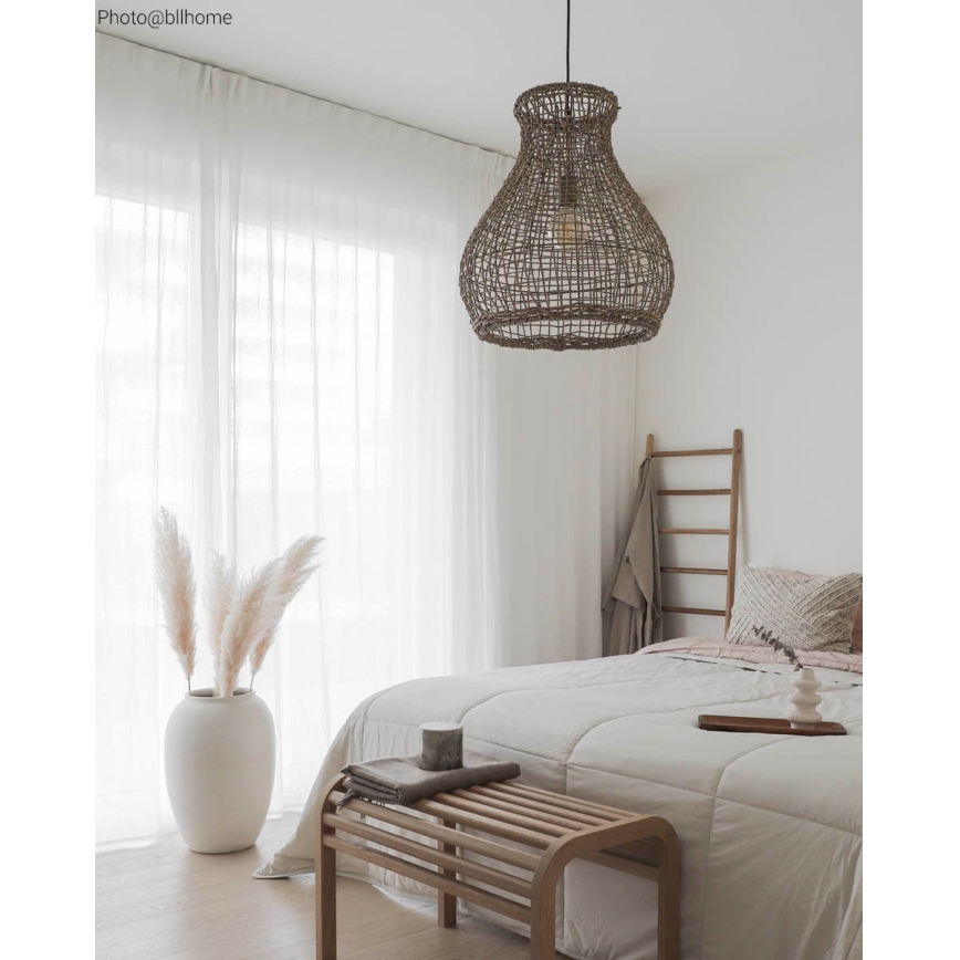 ByRydens - Żyrandol na lince SEAGRASS 1xE27/8W/230V beżowy śr. 49 cm