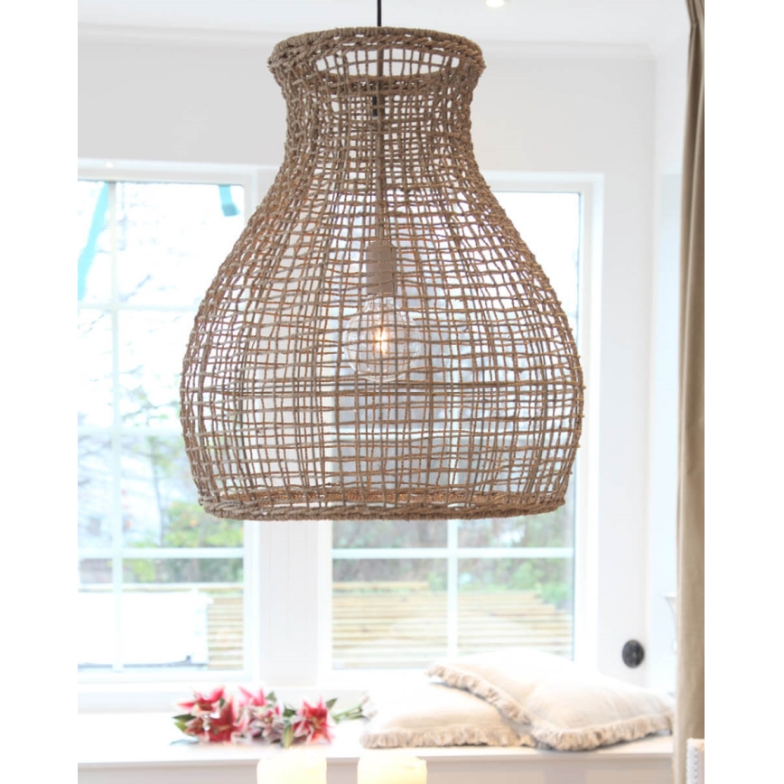 ByRydens - Żyrandol na lince SEAGRASS 1xE27/8W/230V beżowy śr. 49 cm