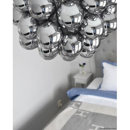 ByRydens - Żyrandol na lince GROSS 8xG9/4W/230V dymny/czarny śr. 50 cm