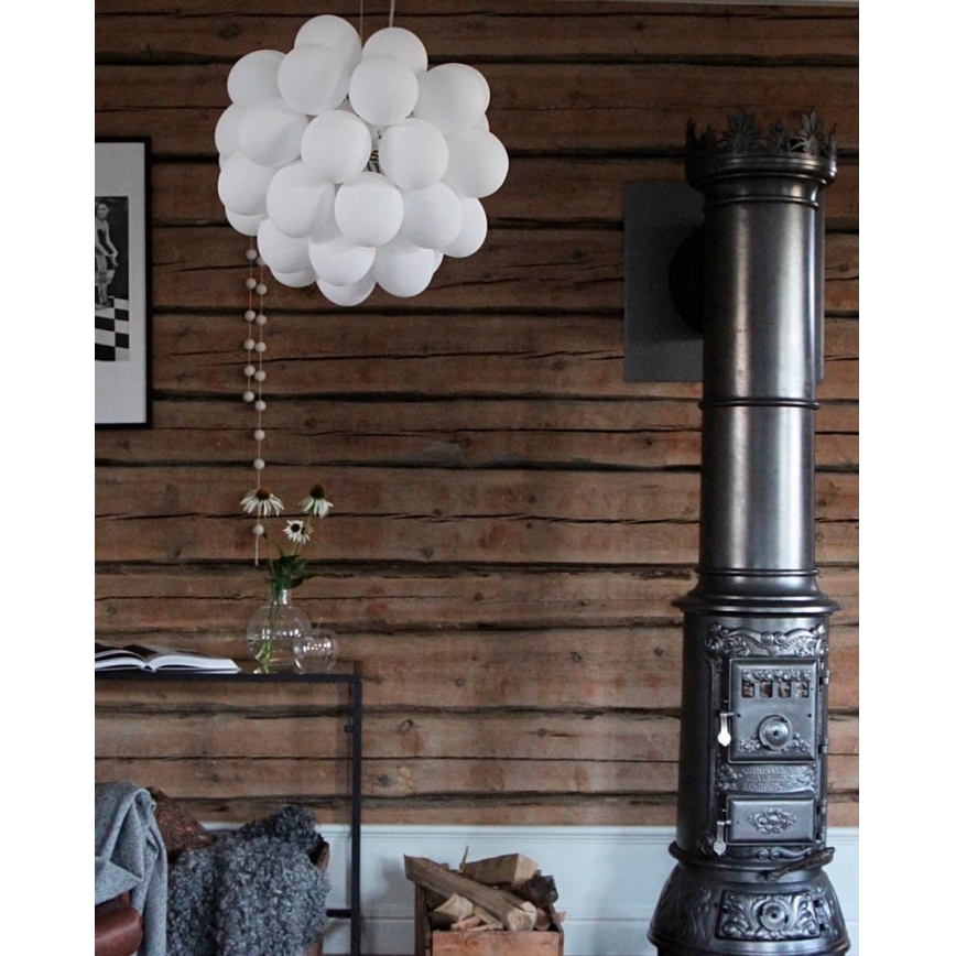 ByRydens - Żyrandol na lince GROSS 8xG9/4W/230V biały śr. 50 cm