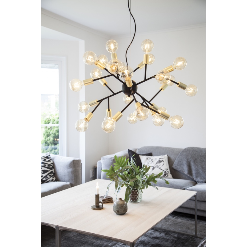ByRydens - Żyrandol na lince HEROES 24xE27/5W/230V czarny śr. 80 cm