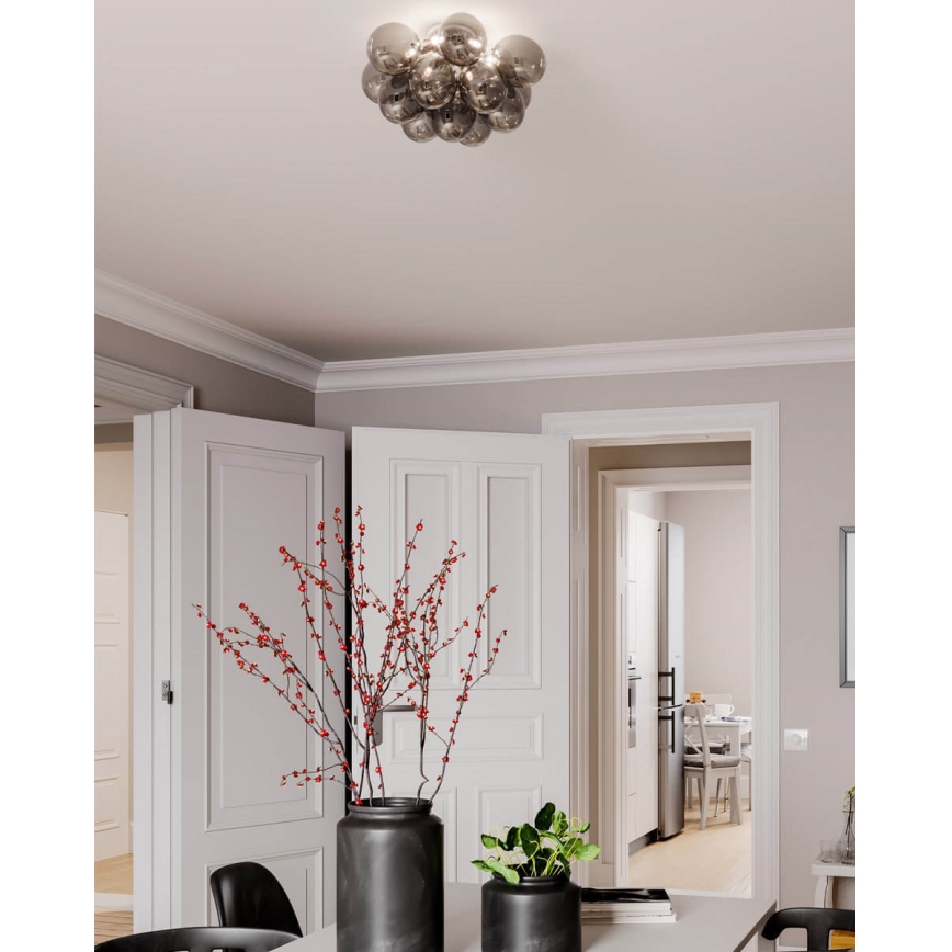 ByRydens - Plafon GRANDE 3xG9/4W/230V dymny/czarny śr. 30 cm