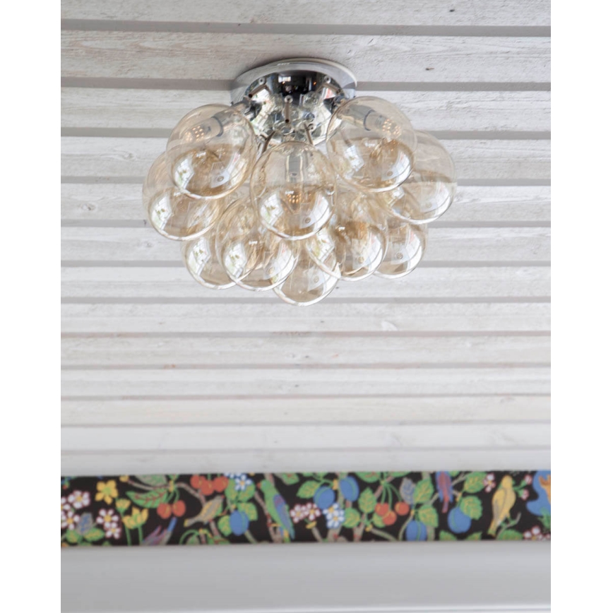ByRydens - Plafon GRANDE 3xG9/4W/230V dymny/brązowy śr. 30 cm