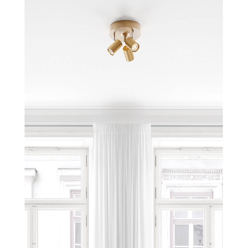 ByRydens - Oprawa punktowa CORRECT 3xGU10/7W/230V złota śr. 20 cm