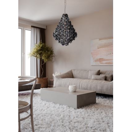 ByRydens - Żyrandol na łańcuchu MONARQUE GRANDE 11xE14/5W/230V czarny śr. 58 cm
