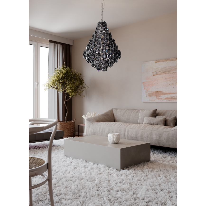ByRydens - Żyrandol na łańcuchu MONARQUE GRANDE 11xE14/5W/230V czarny śr. 58 cm