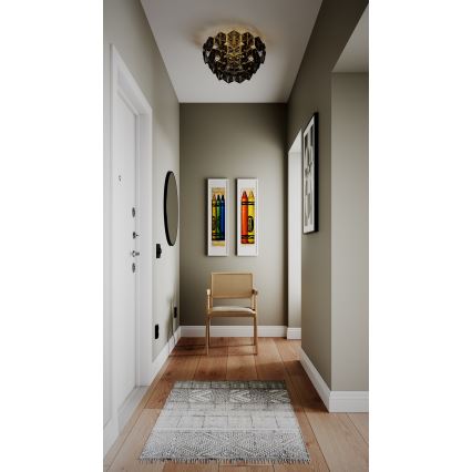 ByRydens - Plafon MONARQUE 3xE27/5W/230V czarny śr. 51 cm