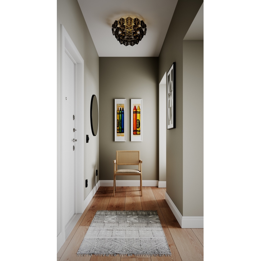 ByRydens - Plafon MONARQUE 3xE27/5W/230V czarny śr. 51 cm