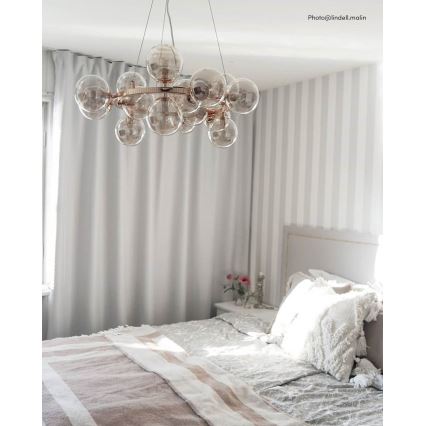 ByRydens - Żyrandol na lince SPLENDOR 15xG9/5W/230V dymny/brązowy śr. 58 cm