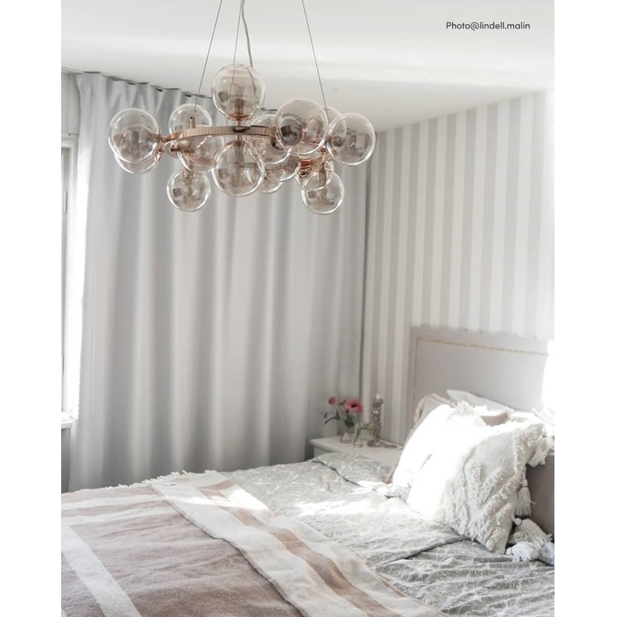 ByRydens - Żyrandol na lince SPLENDOR 15xG9/5W/230V dymny/brązowy śr. 58 cm