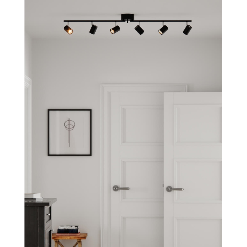 ByRydens - Oświetlenie punktowe CORRECT 6xGU10/7W/230V czarny śr. 30 cm