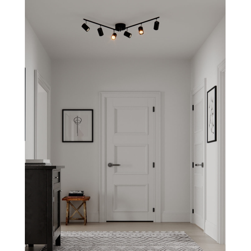 ByRydens - Oświetlenie punktowe CORRECT 6xGU10/7W/230V czarny śr. 30 cm