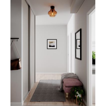 ByRydens - Lampa sufitowa DOLORES 1xE27/5W/230V śr. 30 cm brązowa/przydymiona