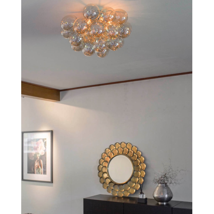 ByRydens - Plafon GROSS 6xG9/5W/230V dymny/brązowy śr. 50 cm