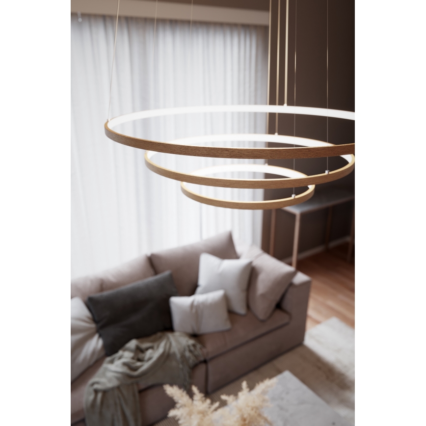 ByRydens - LED Żyrandol na lince TRIONE LED/45W/230V brązowy śr. 80 cm