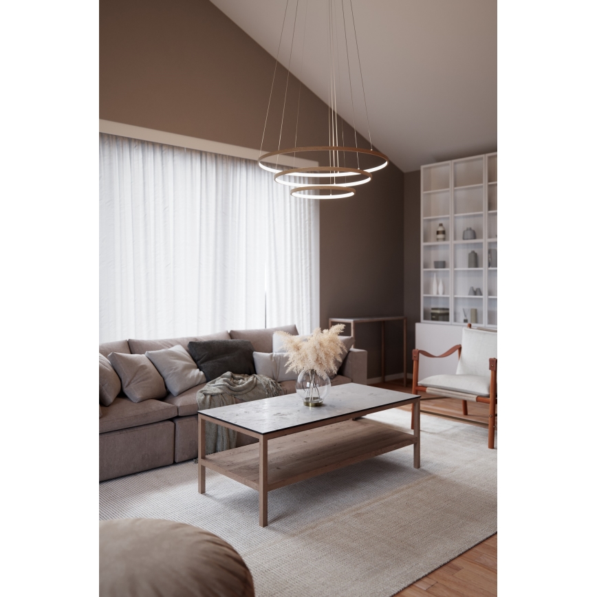 ByRydens - LED Żyrandol na lince TRIONE LED/45W/230V brązowy śr. 80 cm